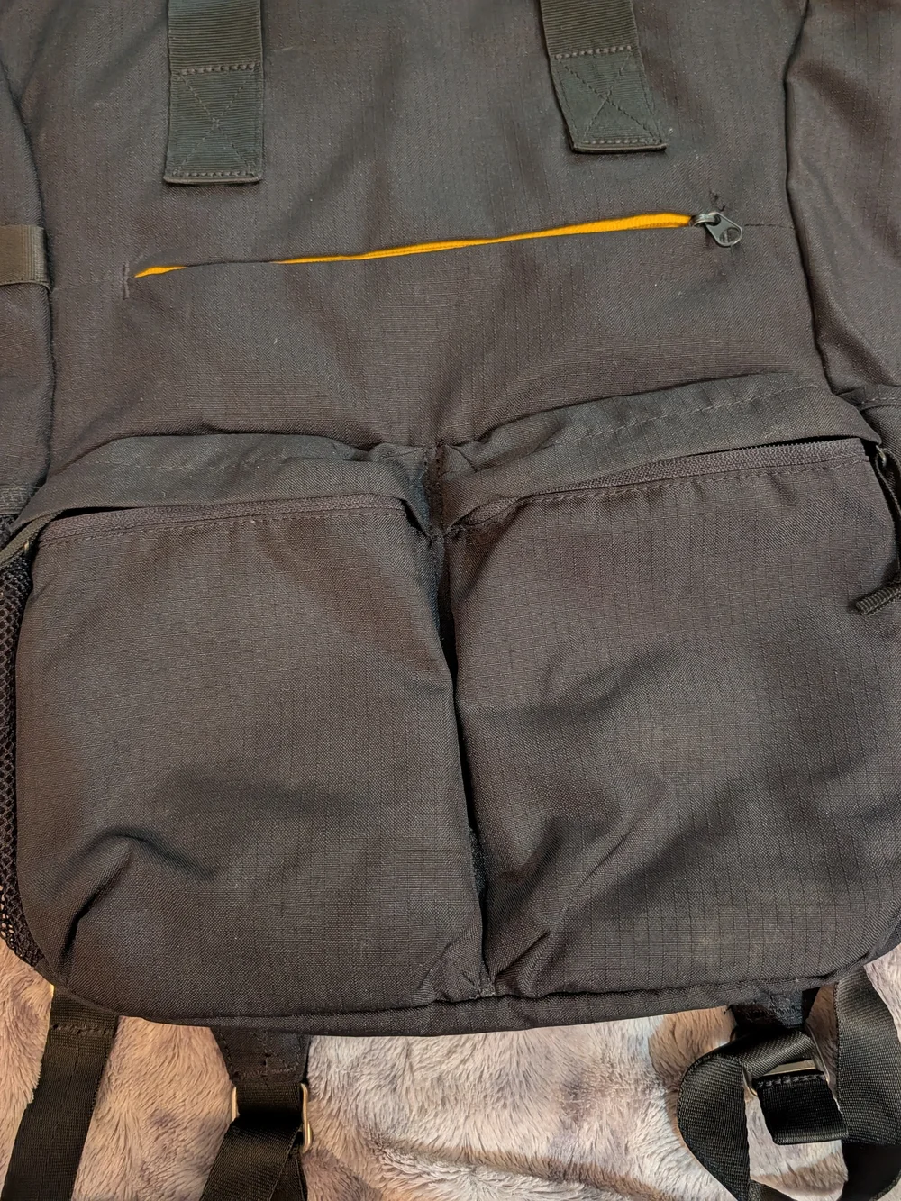 Ikea Black Convertible Backpack Tote with Yellow Zip Accent
